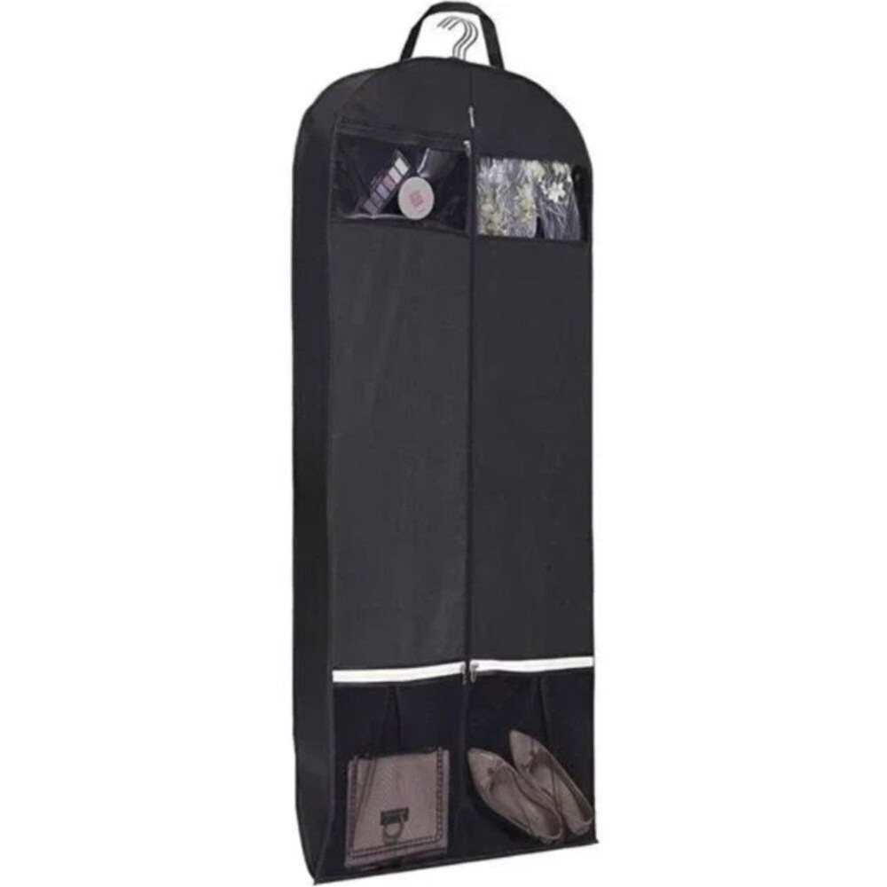 54" Trifold Dress Garment Bags for Travel Gusseted Suit Cover with 2 Large Mesh